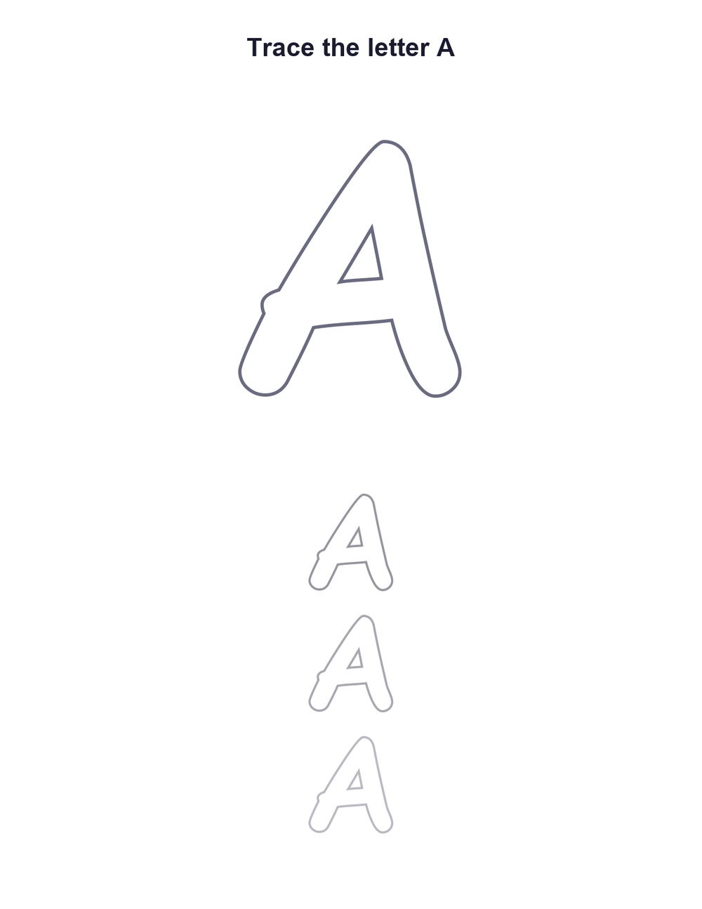 Letter A Tracing Worksheet