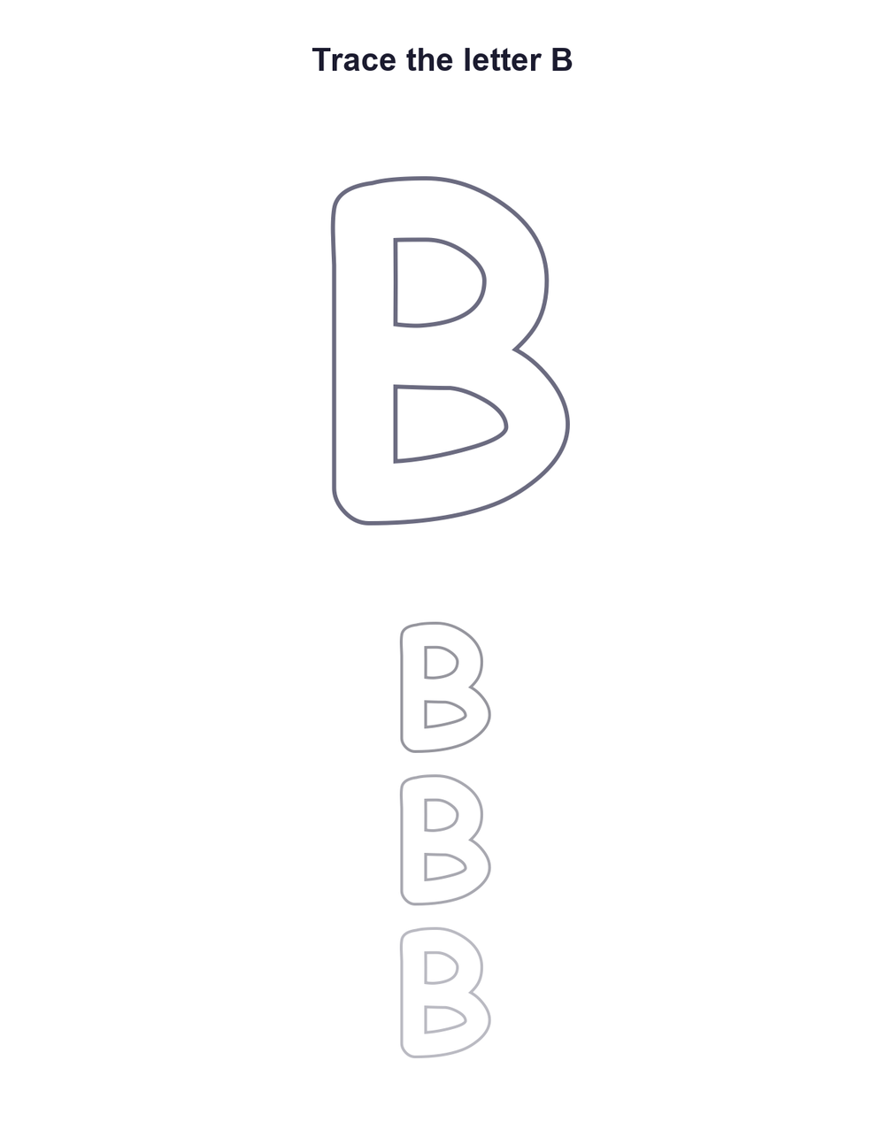 Letter B Tracing Worksheet