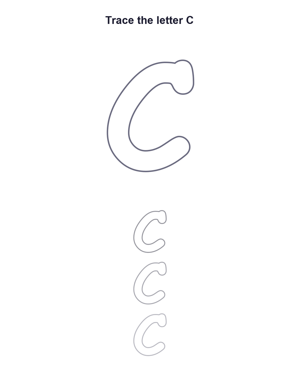 Letter C Tracing Worksheet