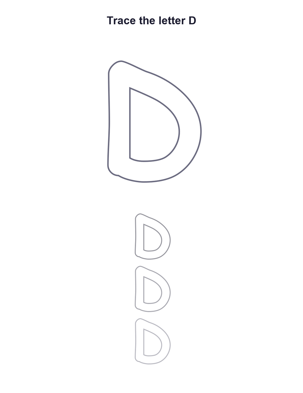 Letter D Tracing Worksheet