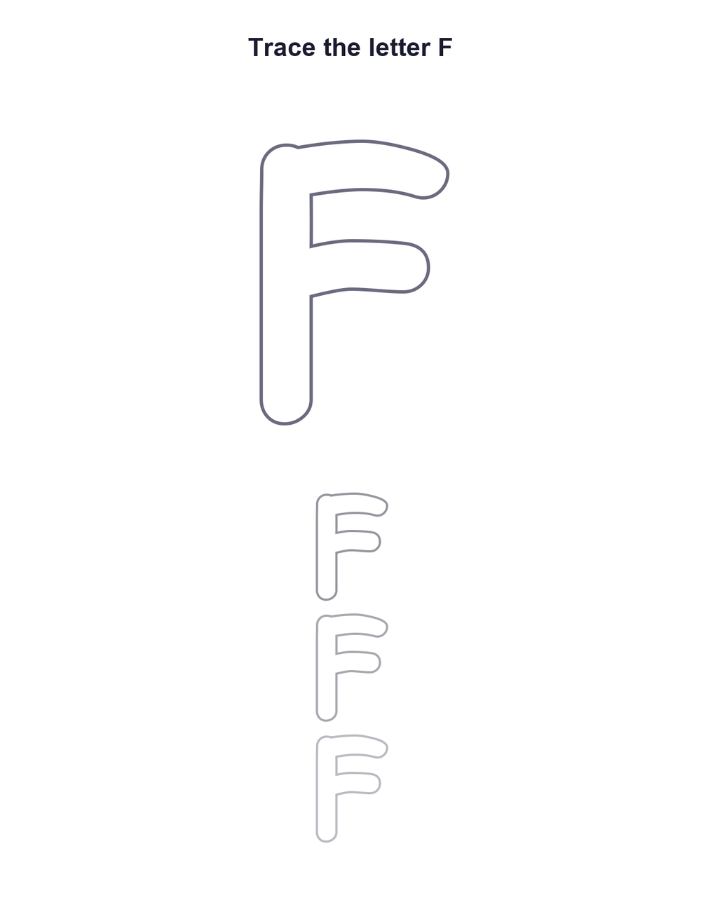 Letter F Tracing Worksheet