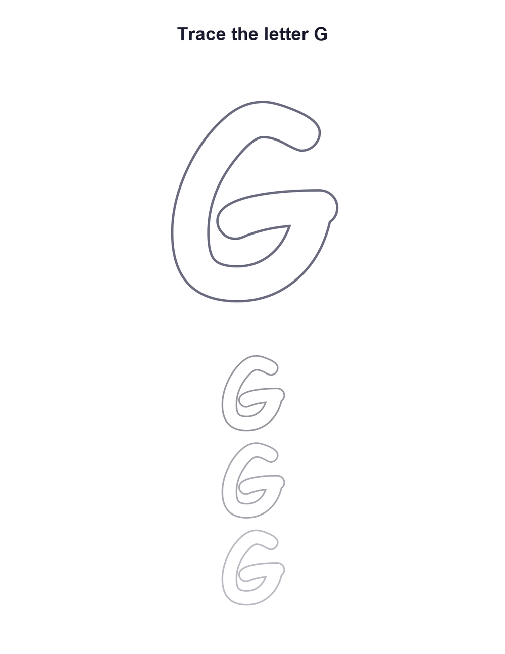 Letter G Tracing Worksheet