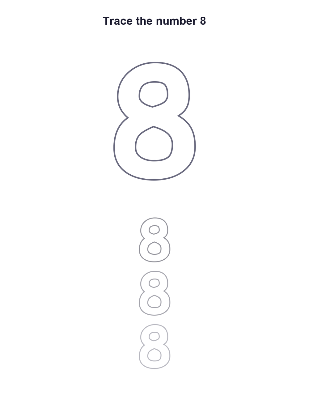 Number 8 Tracing Worksheet